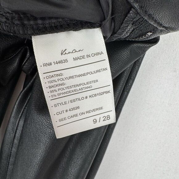 KanCan Pants Womens 28 Black‎ Faux Leather Bootcut Stretch Mid Rise Dark Wash - Picture 11 of 16
